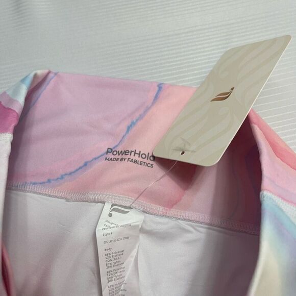 NWT Fabletics High Waisted Ombré Printed Powerhold Crop Leggings Size Medium New - Picture 7 of 9